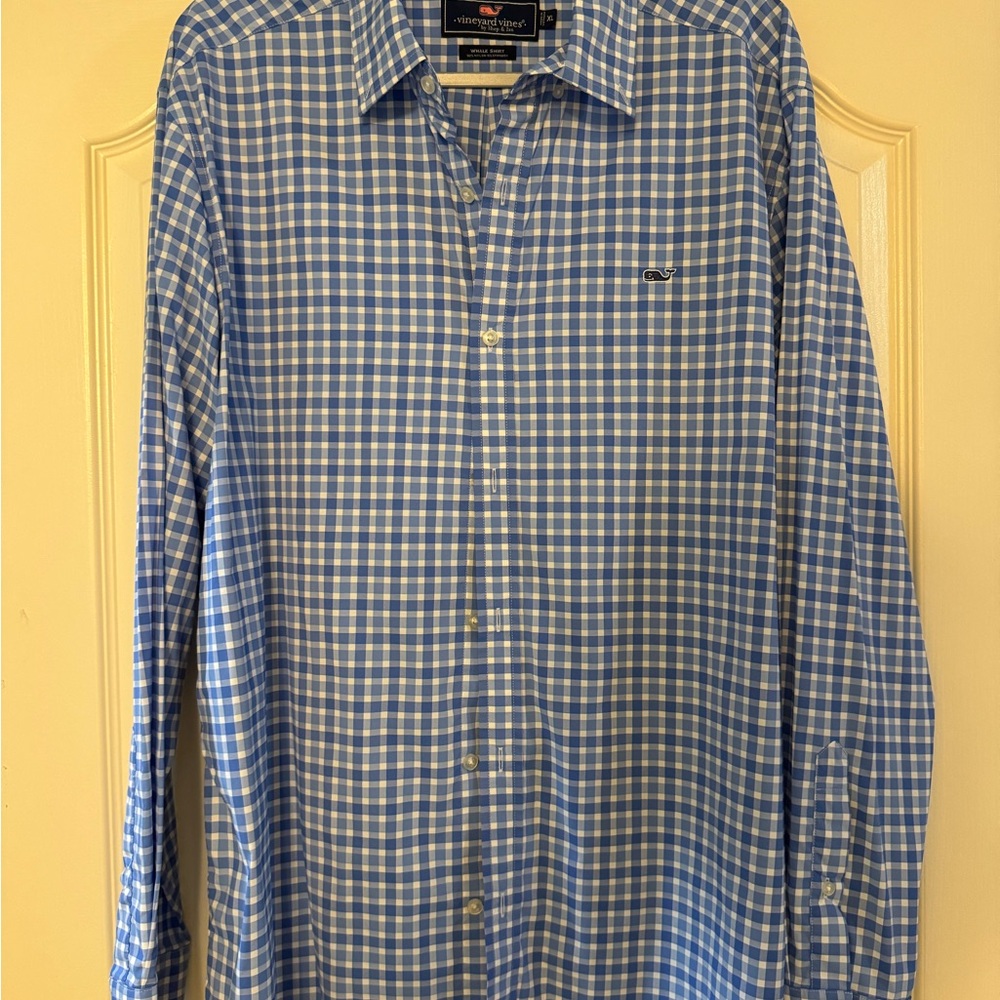 Vineyard Vines Men's Blue Checkered Shirt